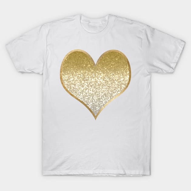 Heart - golden gradient T-Shirt by RoseAesthetic